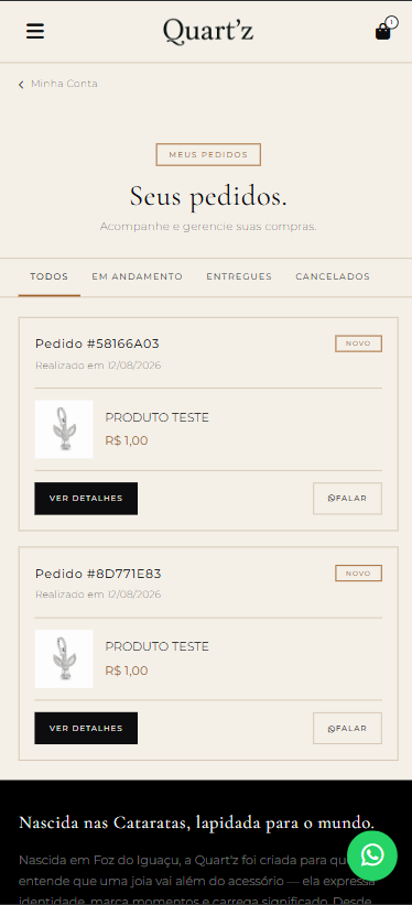 Pedidos — mobile